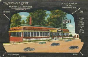 Postcard 1940s Tennessee Monteagle Diner autos linen occupation TN24-1030