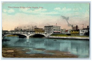 c1910 Third Avenue Bridge Exterior Building Cedar Rapids Iowa Vintage Postcard