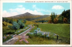 Postcard VT Rutland - Approaching Mt. Killington