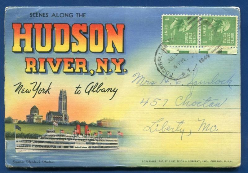 Hudson River New York ny Promenade Park Peekskill Academy postcard folder. 