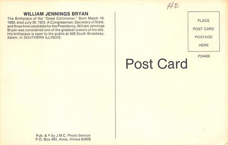 William Jennings Bryan Unused