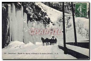 Old Postcard Dauphine drive from Bourg d'Oisans to La Grave Winter