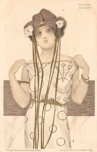 Artist Raphael Kirchner  Post Card Series 99 No. II unused tab marks from bei...