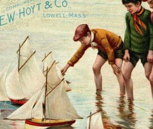 1895 Calendar Hoyt's German Cologne Rubifoam For Teeth Boys & Toy Sailboats P176