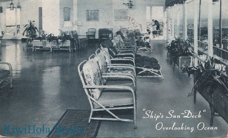 Postcard Ship's Sun Deck Colton Manor Hotel Atlantic City NJ