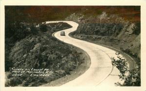 Auto Curves Laurel Mountain 1940s Macomber West Virginia RPPC Photo Postcard 651