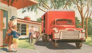 Postcard 1954 GMC Truck Advertising #350 Artist impression 23-2691