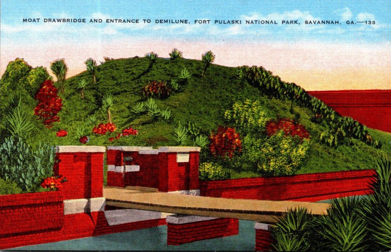 Georgia Fort Pulaski National Monument The Moat Drawbridge and Entrance