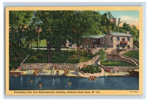 Vintage Swimming Pool And Administation Building Babcock Postcard P148