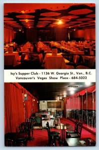 Vancouver British Columbia Canada Postcard Isy's Supper Club c1950's Multiview