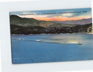 Postcard Outboard Motorboat Races Hiawasse Lake Nantahala National Forest NC USA