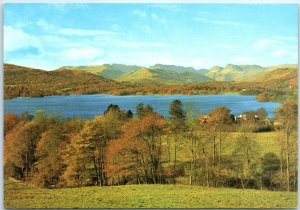 Postcard - Windermere and the Langdale Pikes from Low Wood, Cumbria, England