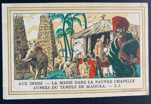 Mint India Color Picture Postcard Madura Temple Chapel Snake Charmer