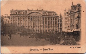 Belgium Brussels Bruxelles Grand Place Vintage Postcard C081
