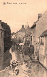 Vintage Postcard 1910's Bruges Quai Du Pont De La Clef Ern Thill Belgium