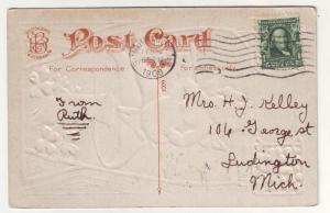 PC59 JLs 1908 postcard valentines cupid mushroom music