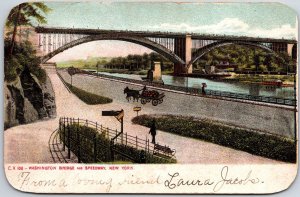 1906 Washington Bridge & Speedway New York City River Roadway Posted Postcard