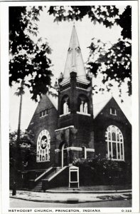 View of Methodist Church, Princeton IN Vintage Postcard K28
