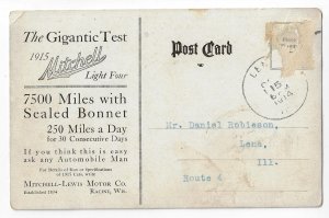 1915 Mitchell Four Automobile Reliability Tour Postcard Mitchell-Lewis Motor Co.