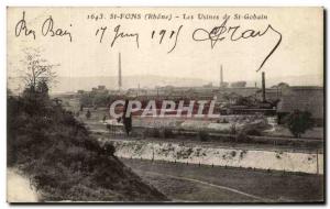 Postcard Old St Fons Factories St Gobain