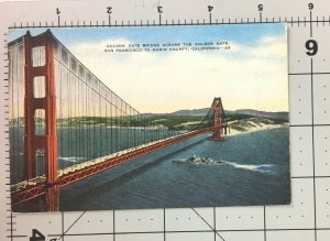 Postcard Golden Gate Bridge California San Francisco Bay C 1953 Posted