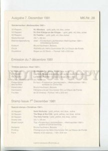 450291 Liechtenstein 1981 year First Day maximum card Christmas