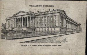 Macerated Currency Money US Treasury Bldg Washington DC USED 1910 Postcard