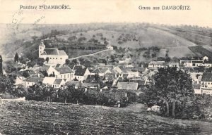 Damboric  Moravia Czech Republic Birds Eye View Gruss aus Postcard AA44419