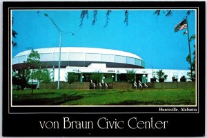 VINTAGE CONTINENTAL SIZE POSTCARD THE VON BRAUN CIVIC CENTER HUNTSVILLE ALABAMA