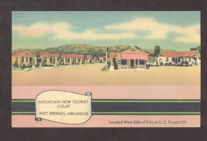 HOT SPRINGS ARKANSAS MOUNTAIN VIEW TOURIST COURT VINTAGE ADVERTISING POSTCARD