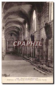 Old Postcard surroundings Mills Interior of I Church of Souvigny