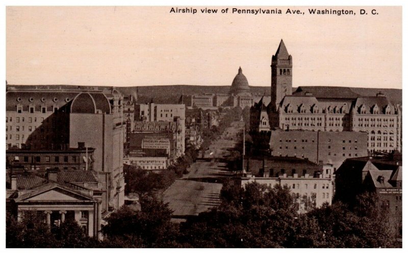 1910's Pennsylvania Avenue Ariel View Washington DC PC2019