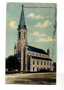 First Baptist Church, Plymouth, Massachusetts, Used 1916 Flag Cancel