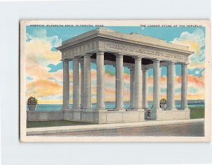 Postcard The Corner Stone Of The Republic, Portico, Plymouth Rock, Plymouth, MA