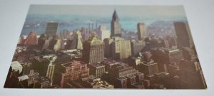 Aerial View of East River Chrysler Building United Nations Building NY Postcard