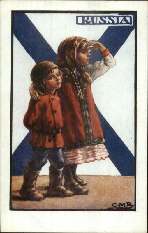 WWI Propaganda Children of Allies Series by CMB c1915 Postcard RUSSIA