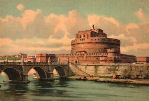 Vintage Postcard Roma Saint Angelo Castle Sant'Angelo Mausoleum Rome Italy