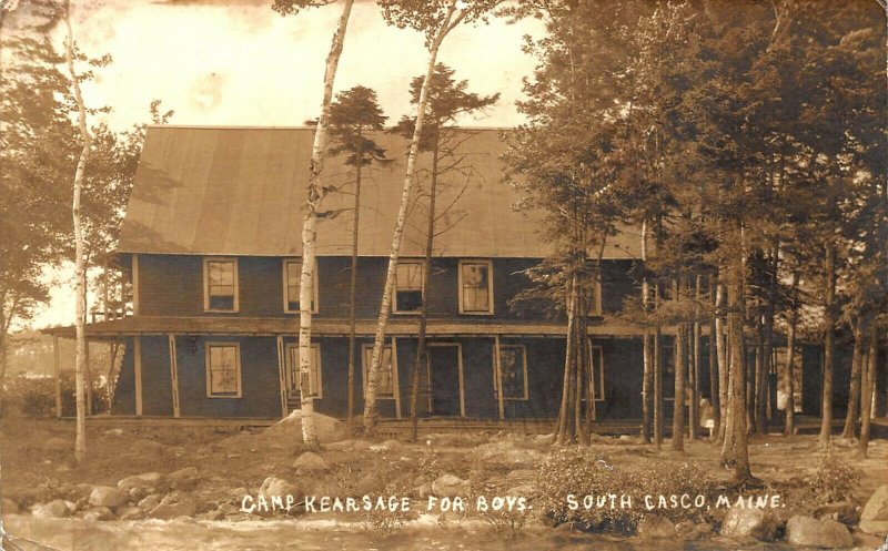 South Casco ME Camp Kearsage For Boys Real Photo Postcard