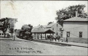 Thomaston ME Maine MCRR Train Station Depot c1910 Postcard