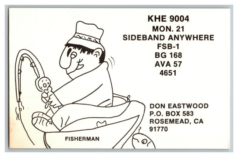 QSL Radio Card From Rosemead CA California KHE 9004
