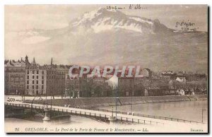 Old Postcard Grenoble Bridge Gate France and Moucherotte