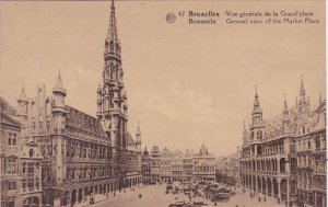 Belgium Brussells Bruxelles Panoramaic General View Of The Market Place