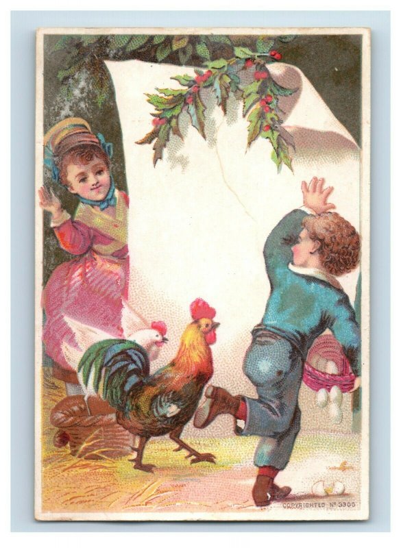 1880s-90s Victorian Trade Cards Adorable Children Doll Rooster Lot Of 6 P208