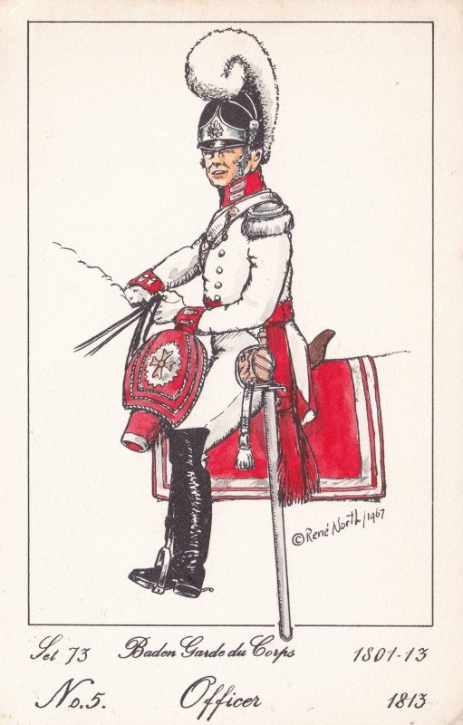 Baden Guard Du Corps French Officer Soldier Napoleonic War PB Postcard