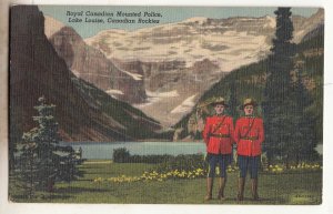 P3328 JLs vintage postcard view lake louise canadian rockies mounted poli8ce