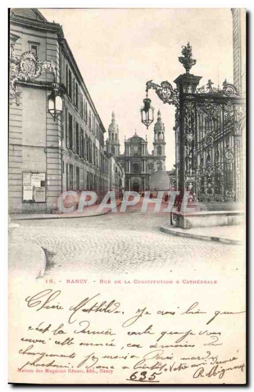 Old Postcard Nancy Street and Cathedral of the Constitution