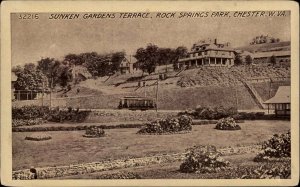 Chester WV Trolley Rock Springs Park Sunken Gardens Terrace c1910 PC