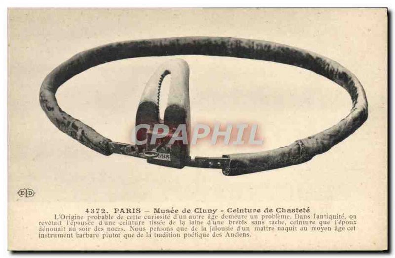 Old Postcard erotic Nude Female chastity belt Musee de Cluny Paris Period of ...