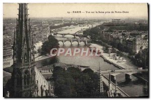 Old Postcard View On The Seine Paris Jack De Notre Dame