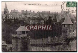 Old Postcard Fougeres The Upper Town view from the Castle